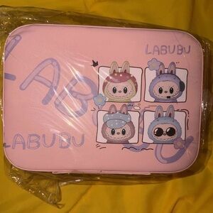 Labubu Pink Cute Character Cosmetic Pouch
